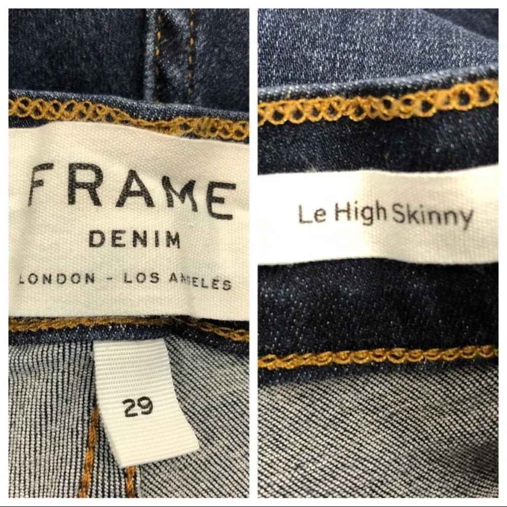 FRAME LE HIGH RISE SKINNY RAW HEM CROP BLUE JEANS - Picture 8 of 8